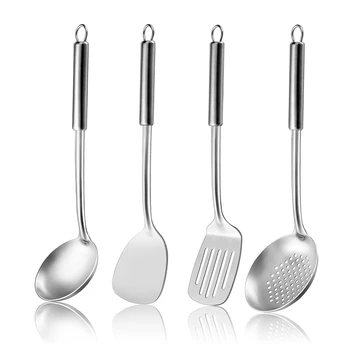 Набор кухонных принадлежностей из 4 предметов: Шумовка, Вок-лопатка и Лопаточка с прорезями
