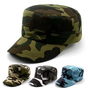 Новая камуфляжная шляпа с регулируемым плоским верхом для занятий спортом на открытом воздухе, Солнцезащитная шляпа, Бейсболка с солнцезащитным кремом, Походная кепка, Военная тренировочная кепка