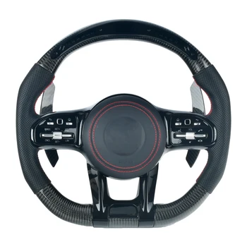 Светодиодное рулевое колесо из углеродного волокна и алькантары для Benz AMG W205 W204 G55 G500 W212