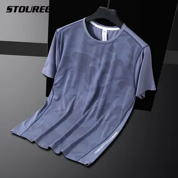 Мужская футболка для бега, Быстросохнущая спортивная футболка, майки для спортзала с коротким рукавом, футболка для фитнеса, футболка для бега трусцой, Дышащая спортивная одежда