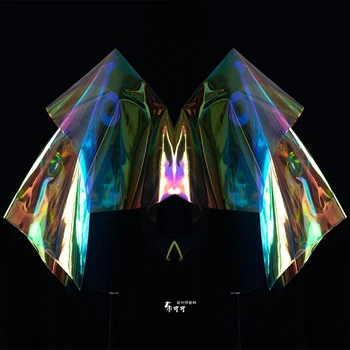 Материал TPU Ткань Зеркально Прозрачная Лазерная дизайнерская сумка Креативная одежда Оптом Тканевая одежда для шитья своими руками